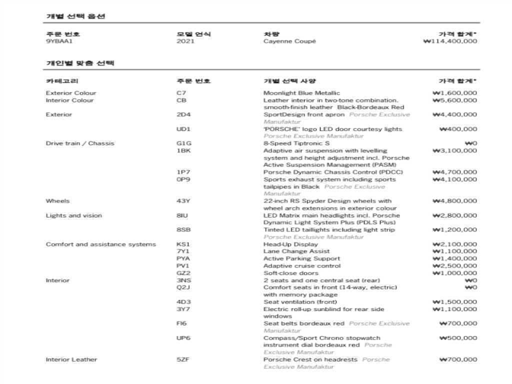 Porsche Cayenne 2021 Azul - Importación desde Corea - HF Imports Iquique - Foto 1